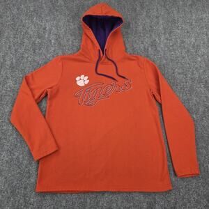 Clemson Tigers Sweatshirt Mens Large Orange Hoodie NCAA Colosseum Paw Pullover